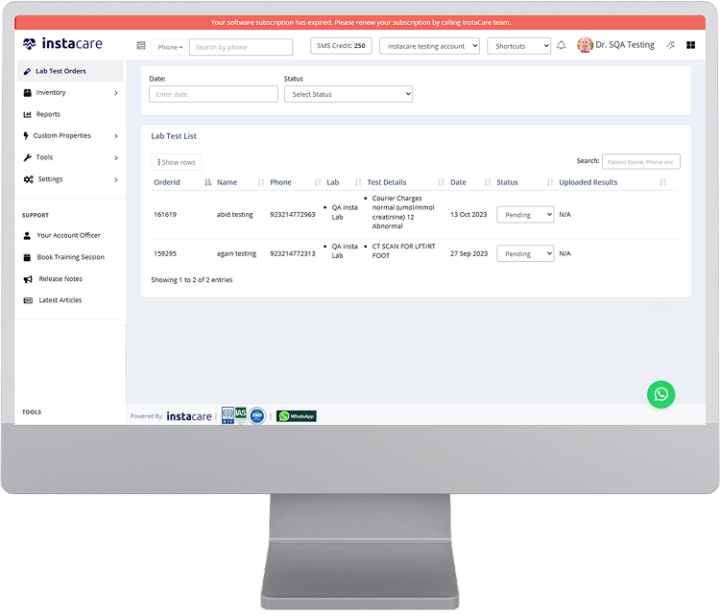 Laboratory Information Management Software (LIMS) In Pakistan | InstaCare